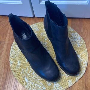 Sorel Joan Uptown Chelsea Black Waterproof Wedge Boots Size 11
